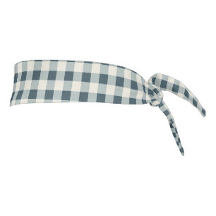 Classic Blue Farmhouse Gingham Style Tie Headband