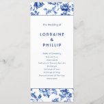 Classic Blue Floral delftware wedding ceremony  Program
