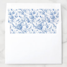Classic Blue Floral Toile Envelope Liners