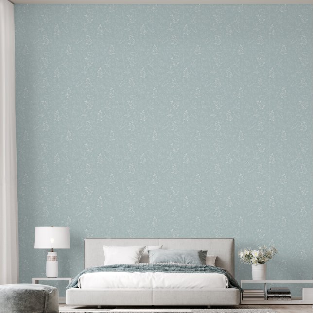 Classic Blue Floral Wallpaper (Bedroom)