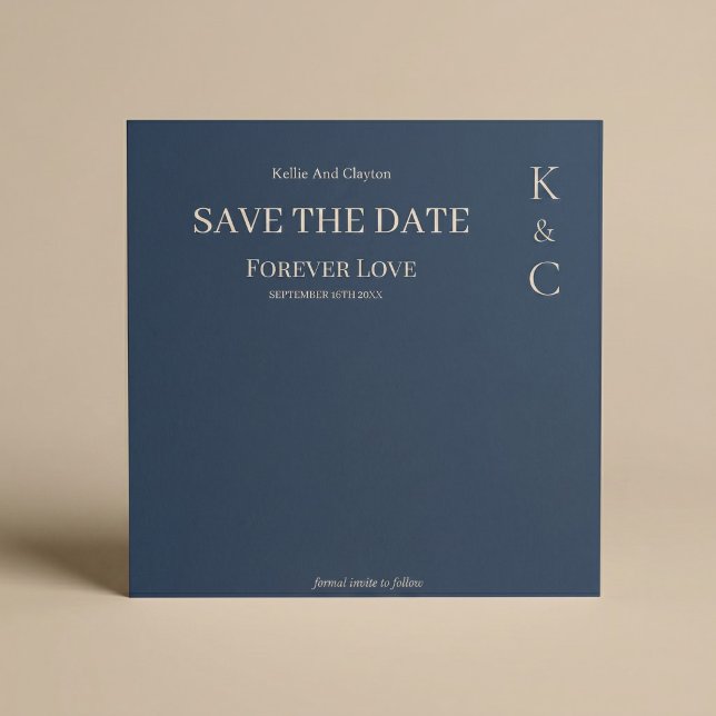 Classic Blue Forever Love Wedding Save The Date (Creator Uploaded)