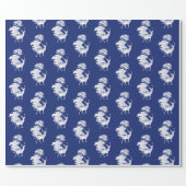 Classic Blue French Countryside Toile Deer Forest Wrapping Paper (Flat)