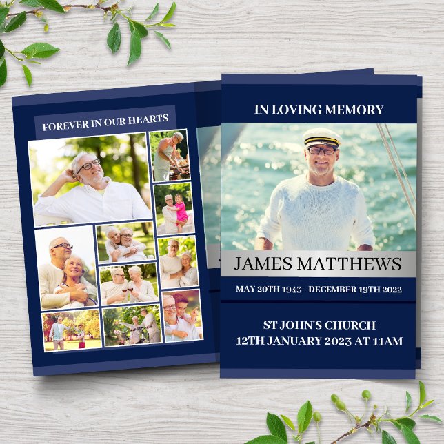 Classic Blue Funeral Program (Creator Uploaded)