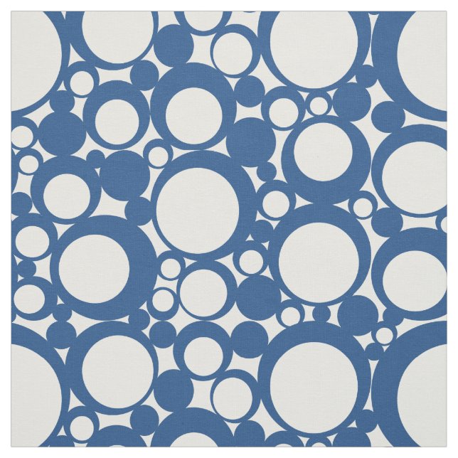 Classic Blue Geometric Circle Fabric (Swatch)