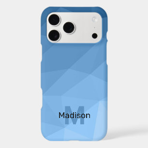 Classic Blue geometric mesh ombre pattern Monogram iPhone 17 Pro Max Case