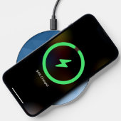 Classic Blue geometric mesh ombre pattern Monogram Wireless Charger (Phone)