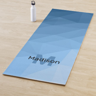 Classic Blue geometric mesh ombre pattern Monogram Yoga Mat