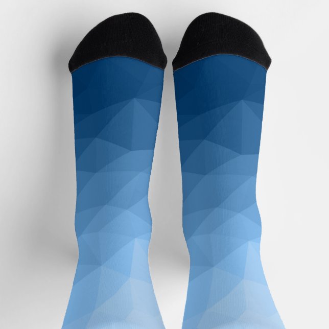 Classic Blue geometric mesh ombre pattern Socks (Top)