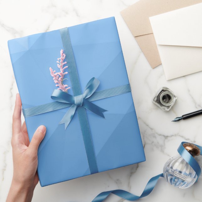 Classic Blue geometric mesh ombre pattern Wrapping Paper (Gifting)