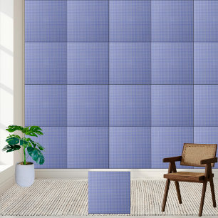 Classic Blue Gingham Checkered Ceramic Tile