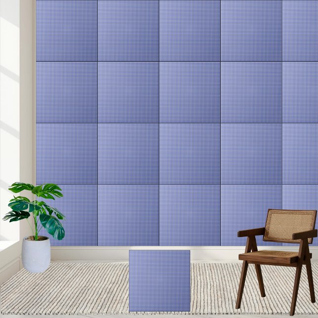 Classic Blue Gingham Checkered Ceramic Tile (Classic Blue Gingham Checkered Ceramic Tile)