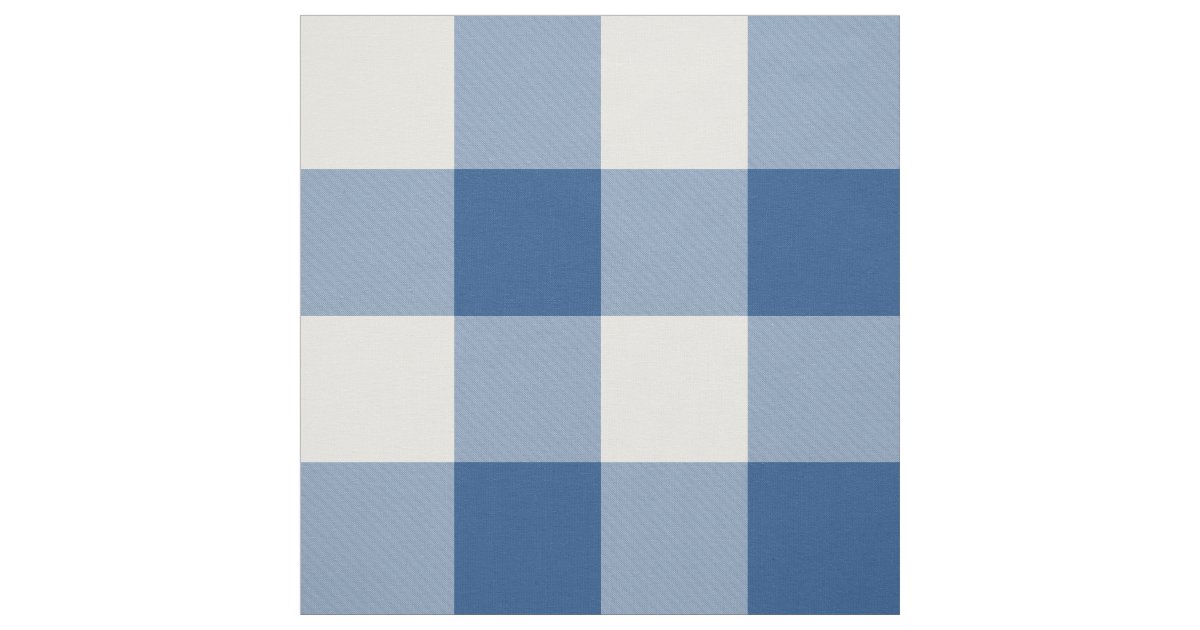 Classic Blue Gingham Pattern Fabric Zazzle