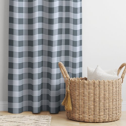 Classic Blue Gingham Patterned Blackout Curtains