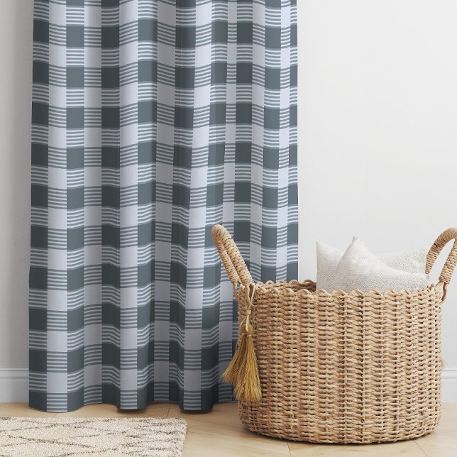 Classic Blue Gingham Patterned Blackout Curtains (Creator Uploaded)