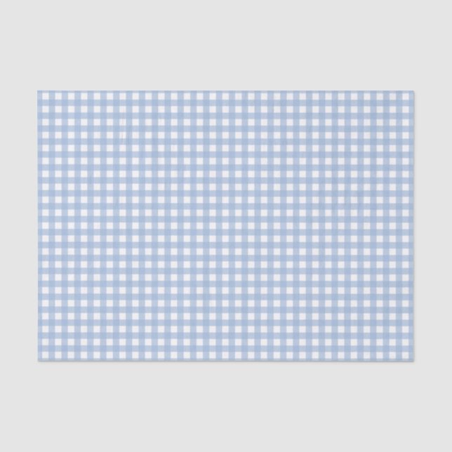 Classic Blue Gingham Plaid  Tissue Paper (Front)
