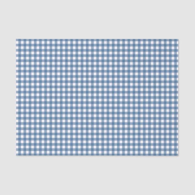 Classic Blue Gingham Tissue Paper (Front)