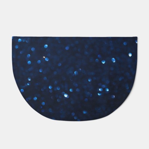 Classic blue glitter abstract blurred background doormat