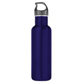 Classic Blue Gold Monogram Initial  Water Bottle (Back)