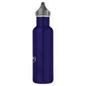 Classic Blue Gold Monogram Initial  Water Bottle (Right)