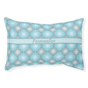 Classic Blue & Gray Diamond Shape Pattern Cat Dog Pet Bed