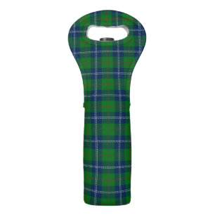 Classic Blue Green Christmas Tartan Plaid Pattern Wine Bag