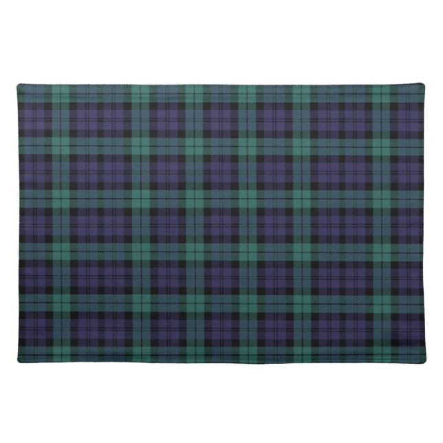 Classic Blue Green Plaid  Cloth Placemat (Front)