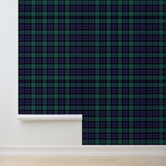Classic Blue Green Plaid Wallpaper