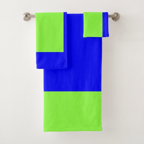 Classic Blue Green Poly_Cotton Bath Towel Set