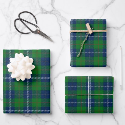 Classic Blue Green Tartan Plaid Pattern  Wrapping Paper Sheets