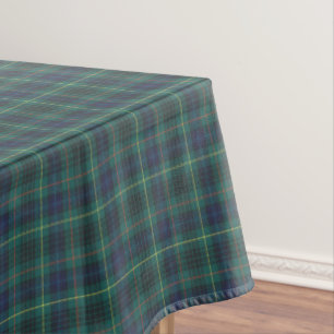 Classic Blue Green + Yellow Red Plaid Tablecloth