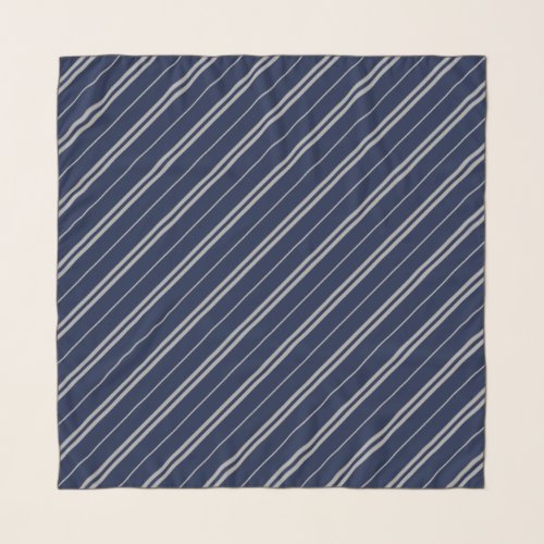 Classic Blue Grey School Stripes Pattern Scarf