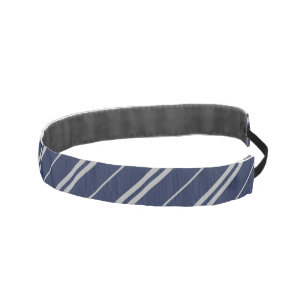 Classic Blue Grey School Stripes Vector Art Athletic Headband