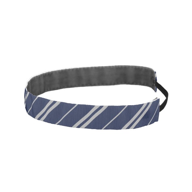Classic Blue Grey School Stripes Vector Art Athletic Headband (Right)