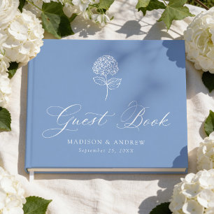 Classic Blue Hydrangea Wedding Guest Book