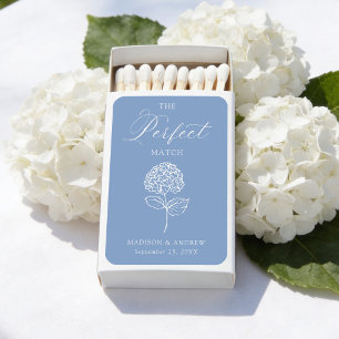 Classic Blue Hydrangea Wedding Matchboxes