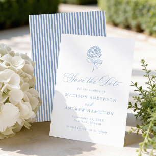 Classic Blue Hydrangea Wedding Save The Date