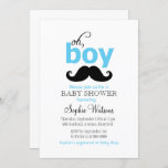 Classic Blue It's a Boy Mustache Baby Shower Invitation