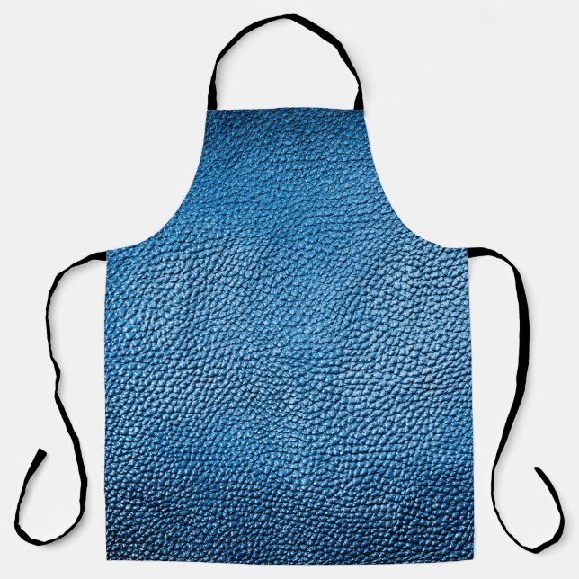 Classic blue leather background texture closeup.bl apron (Front)