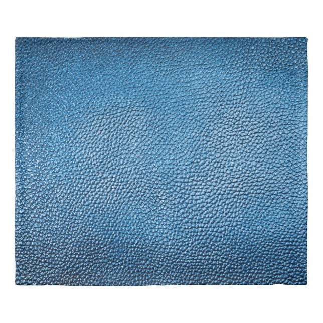 Classic blue leather background texture closeup.bl duvet cover (Front)