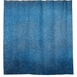 Classic blue leather background texture closeup.bl shower curtain