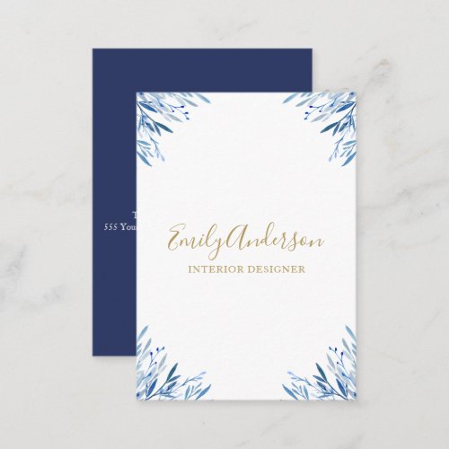 Classic Blue leaves Business Card