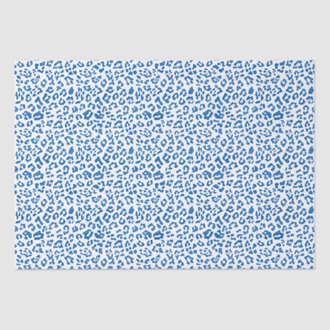 Classic Blue Leopard Print Tissue Paper (Front)