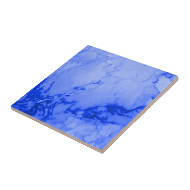 Classic Blue | Marble Pattern Look Ceramic Tile | Zazzle