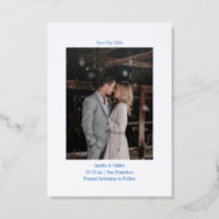 Classic Blue Minimalist Wedding Save the Date