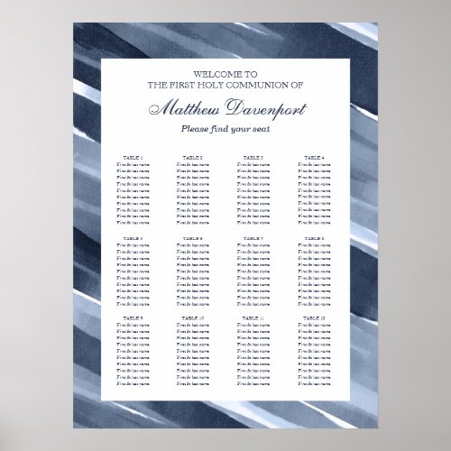 Classic Blue modern Seating Chart