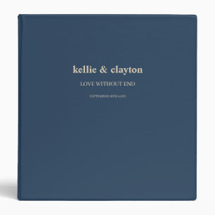 Classic Blue Modern Type Wedding Album 3 Ring Binder
