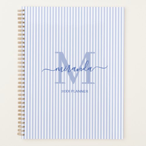 Classic Blue Monogram Custom Planner