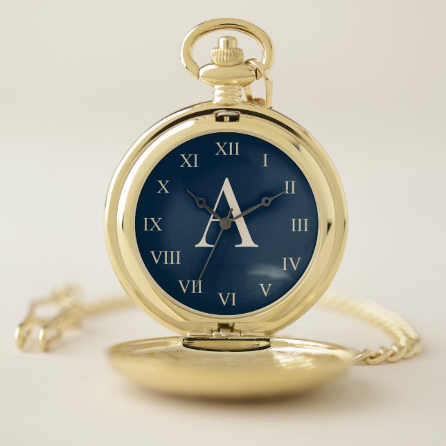 Classic Blue Monogram Pocket Watch (Inside)