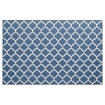 Classic Blue Moroccan Quatrefoil Trellis Fabric