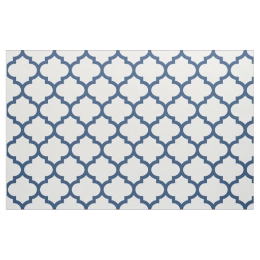 Classic Blue Moroccan Trellis Pattern Fabric